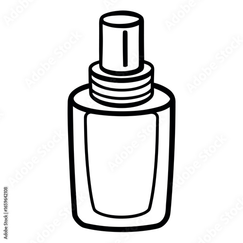 Vector art of perfume bottle with spray