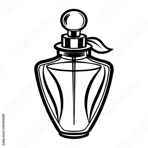 Vector art of elegant perfume bottle with stopper