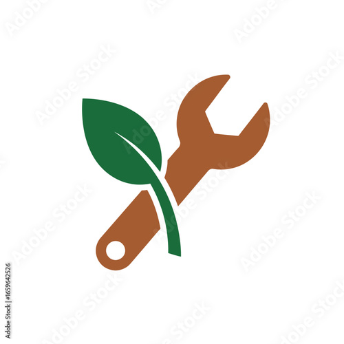 Modern Farm Tool App Icon Two Tone Spade Rake Symbol for Garden Applications