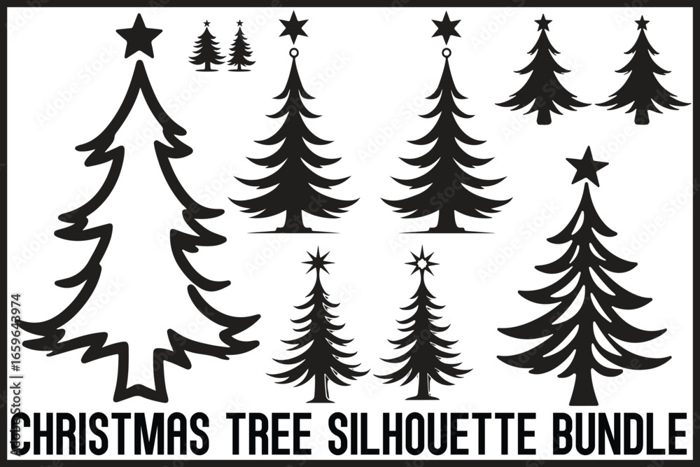 Obraz premium Christmas Tree Silhouette Pack