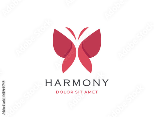 Stylized Butterfly Logo. Symbol of Transformation, Beauty, and Growth.