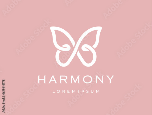 Stylized Butterfly Logo. Symbol of Transformation, Beauty, and Growth.