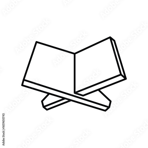 Quran Stand line icon with white background vector stock illustration