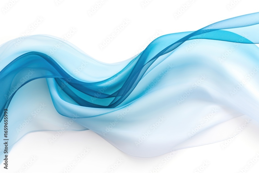 Fototapeta premium Flowing blue fabric backgrounds abstract wave.