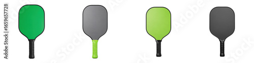 Pickleball paddle set with green and black colors isolated on transparency background perfect for outdoor sports and active play with pickleball
