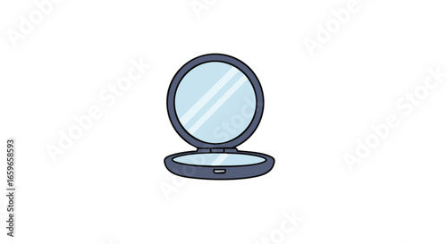 Open compact mirror illustration.