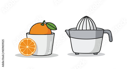 Orange and Electric Juicer.