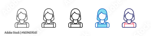 Cashier Icon In 5 Different Styles Set Collection.   