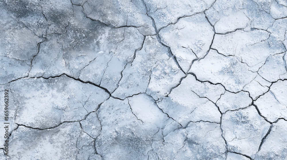 Fototapeta premium Stunning abstract cracked earth texture with dramatic blue and white tones, perfect for background design