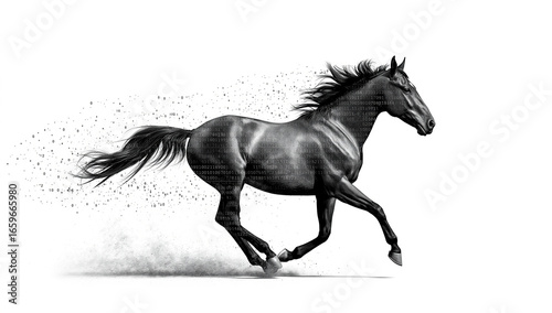 horse silhouette isolated on white