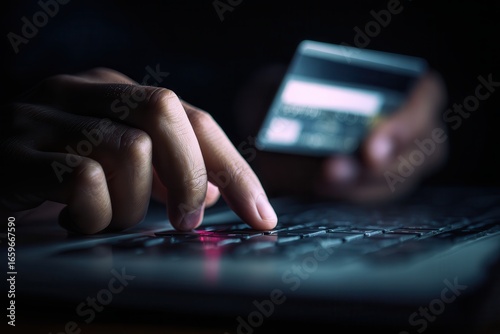 a hand entering credit card data on a suspicious-looking website