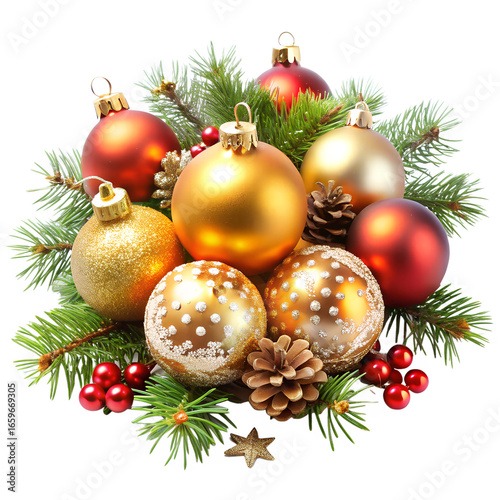 christmas balls decorations isolated