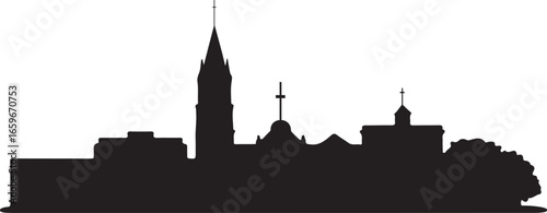 Oxford Mississippi Skyline | Black Silhouette Vector on White Background