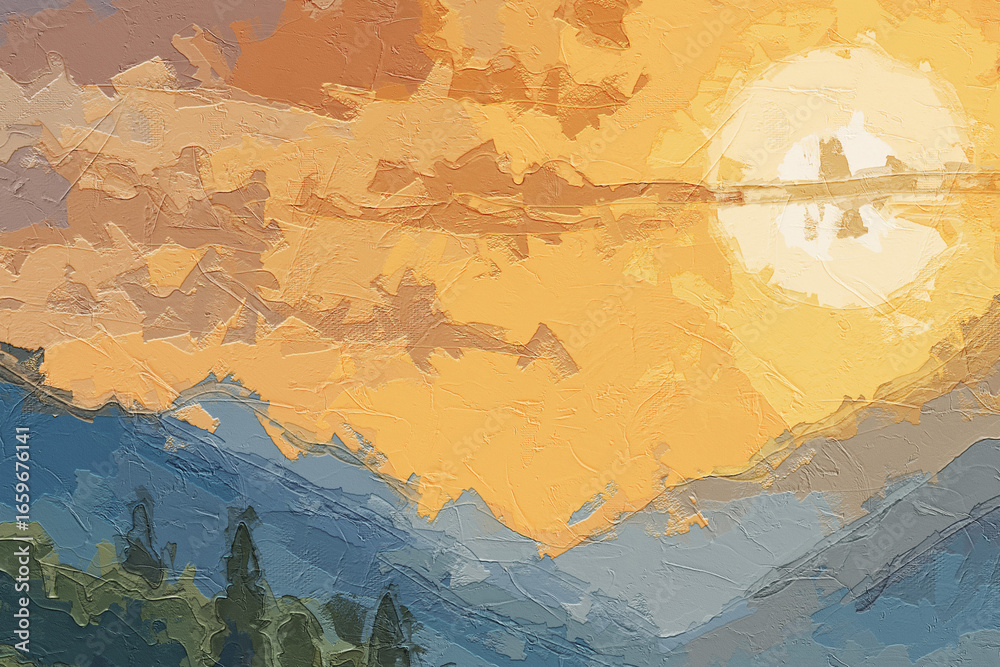 Fototapeta premium Various oil paintings, flowers, roses, peonies, landscapes, ducks, birds, lakes, mountains, rivers, forests, small bridges, flowing water