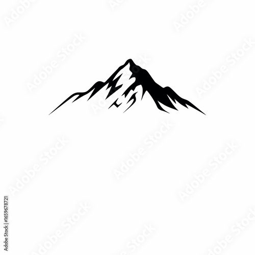 Vector art of jagged mountain peak silhouette