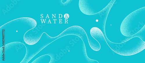 Curvy relaxing lines vector abstract background, creative concept of sea and ocean waves on a shore, calming shapes of waves over the sand wallpaper.