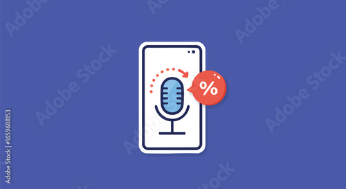 Mobile voice recognition app with percentage discount offer.