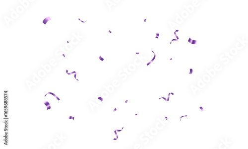 Amazing purple confetti background zigzag down for celebration. Vector illustration of festive decoration.