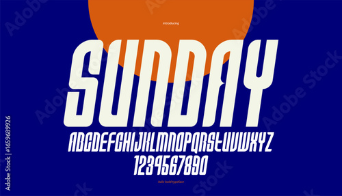 Geometric italic condensed and tall elegant sans serif typeface, vector elegant minimal simple minimal font, retro poster and advertising letters and numbers alphabet for logos headers or slogans.
