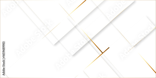 White square pattern on banner design. Modern and minimal concept gold lines abstract geometric background.  luxury gradient line background random square shape design. glow gradient polygon pattern.