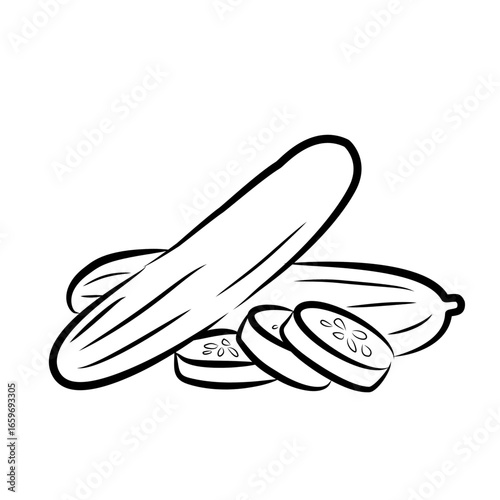 cucumber on white background, vegetable Illustration, cucumber Illustration 