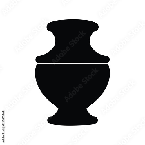 Elegant black silhouette of a decorative vase, evoking ancient artistry