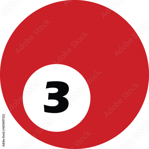 billiard ball no 3 v2 vector art