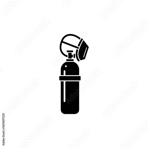 Vector illustration of a medical oxygen bottle or cylinder, suitable for health and first aid designs.