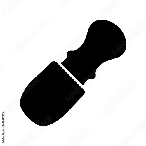 Monochrome graphic representation of a tobacco pipe, featuring an abstract design
