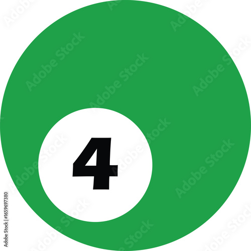 billiard ball no 4 v2 vector art