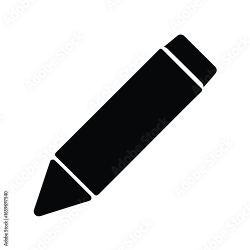 Simple Black Pencil Icon on a White Background Representing Writing