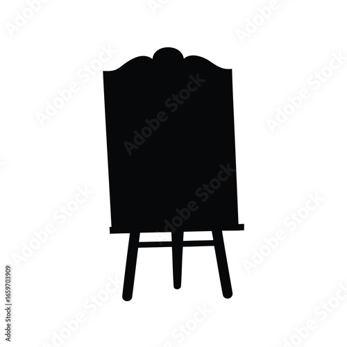 Black Silhouette of an Ornate Easel Perfect for a Wedding or Event