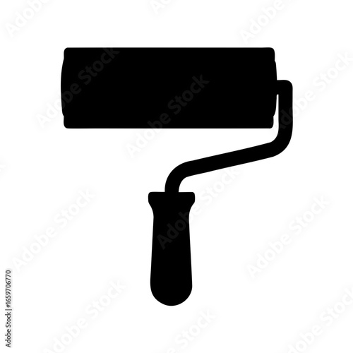 Black paint roller tool for painting walls, ceilings and other surfaces