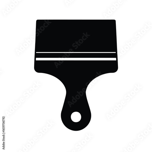 A simple black and white icon representing a wallpaper scraper or paint scraper