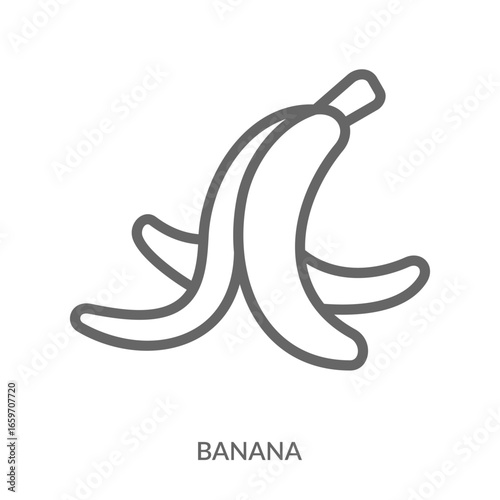 Banana Icon Line Style. Design Vector Illustration