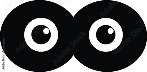 big eyes icon silhouette vector illustration