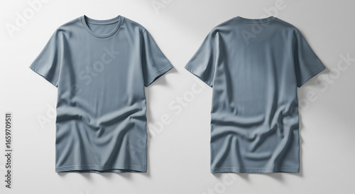 A round-neck tee hanging freely, emphasizing a casual and versatile look.