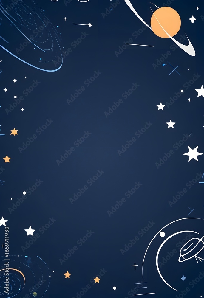 Fototapeta premium Seamless physics pattern with formulas, planets and atoms for presentations, wrapping paper, covers