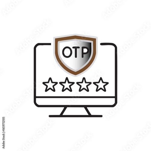 Wallpaper Mural OTP Authentication on Computer desk vector Illustration. Torontodigital.ca