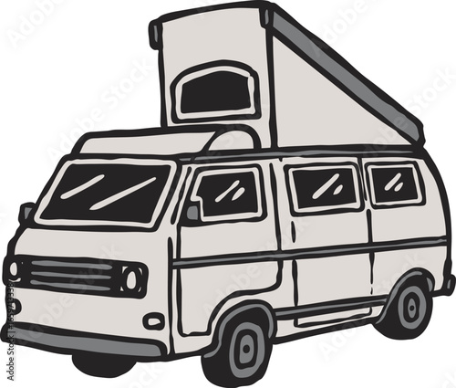 vintage camp van Illustrator Artwork vector