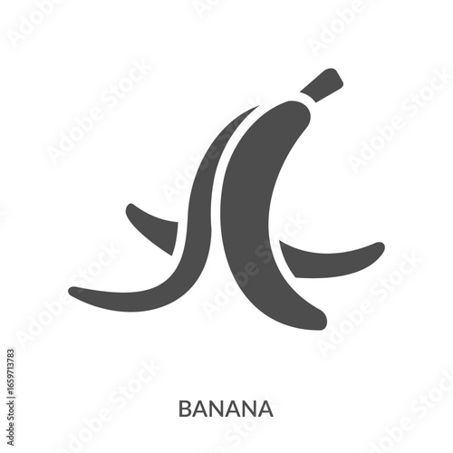 Banana Icon Line Style. Design Vector Illustration