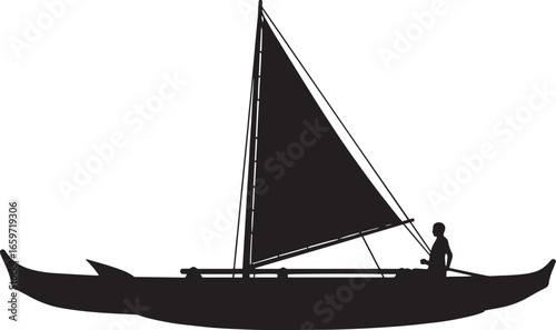 Polynesian Canoe Vector