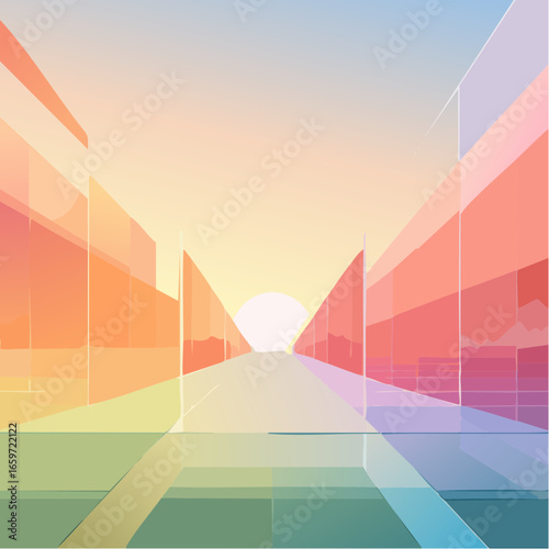 surreal abstract geometric background using layered translucent shapes