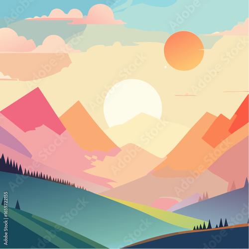 surreal abstract geometric background using layered translucent shapes