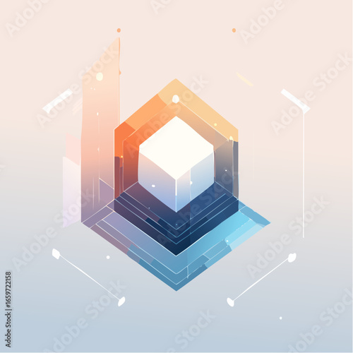 surreal abstract geometric background using layered translucent shapes