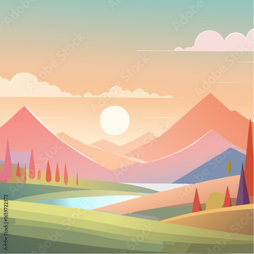 surreal abstract geometric background using layered translucent shapes