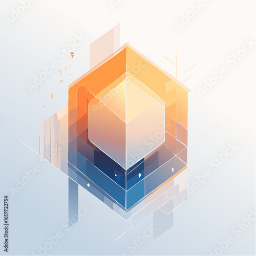 surreal abstract geometric background using layered translucent shapes