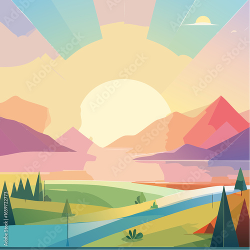 surreal abstract geometric background using layered translucent shapes
