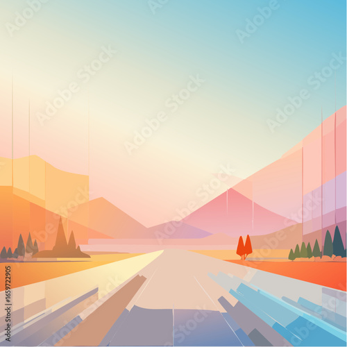 surreal abstract geometric background using layered translucent shapes