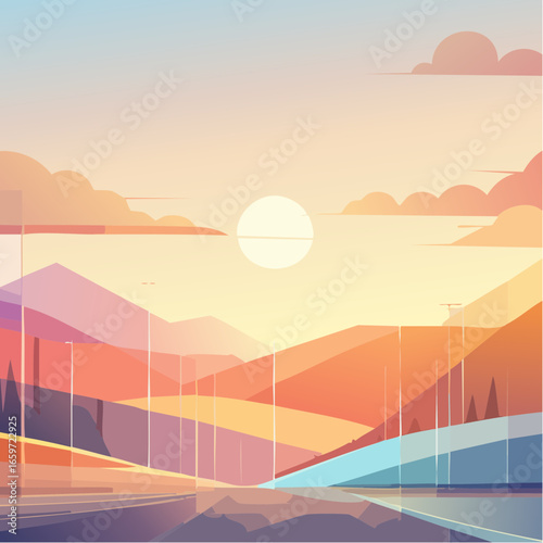 surreal abstract geometric background using layered translucent shapes